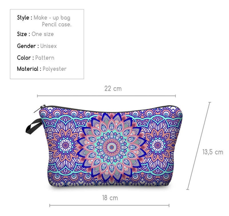 Zohra European Style 3D Digital Mandala Make Up Bag